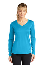 Load image into Gallery viewer, Sport Tek Ladies Long Sleeve PosiCharge Competitor VNeck Tee