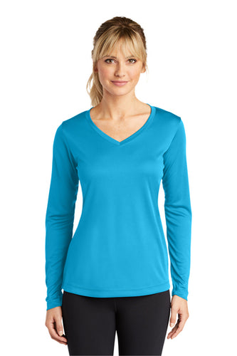 Sport Tek Ladies Long Sleeve PosiCharge Competitor VNeck Tee