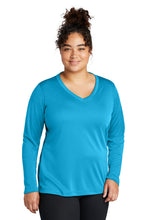 Load image into Gallery viewer, Sport Tek Ladies Long Sleeve PosiCharge Competitor VNeck Tee