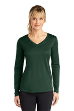 Load image into Gallery viewer, Sport Tek Ladies Long Sleeve PosiCharge Competitor VNeck Tee