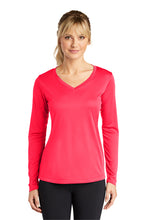 Load image into Gallery viewer, Sport Tek Ladies Long Sleeve PosiCharge Competitor VNeck Tee