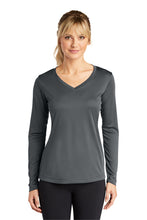 Load image into Gallery viewer, Sport Tek Ladies Long Sleeve PosiCharge Competitor VNeck Tee