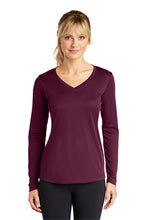 Load image into Gallery viewer, Sport Tek Ladies Long Sleeve PosiCharge Competitor VNeck Tee