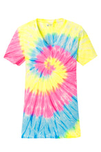 Load image into Gallery viewer, Port &amp; Company Ladies Tie Dye V Neck Tee