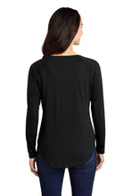 Load image into Gallery viewer, Sport Tek  Ladies PosiCharge  Long Sleeve Tri Blend Wicking Scoop Neck Raglan Tee