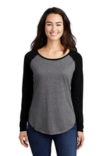 Load image into Gallery viewer, Sport Tek  Ladies PosiCharge  Long Sleeve Tri Blend Wicking Scoop Neck Raglan Tee